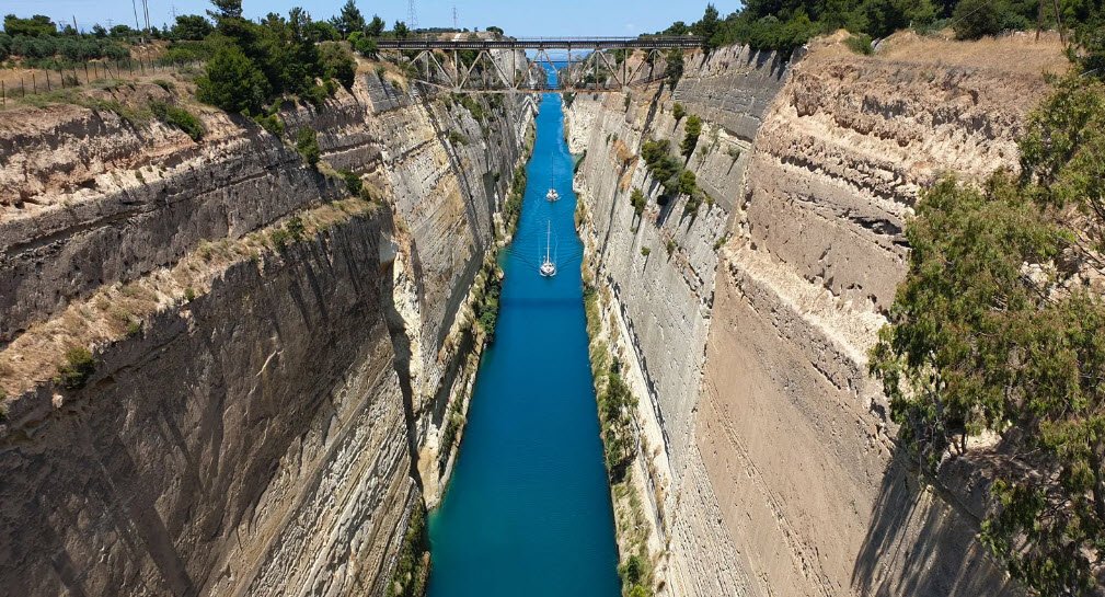 Corinth Canal, Peloponnese, Greece